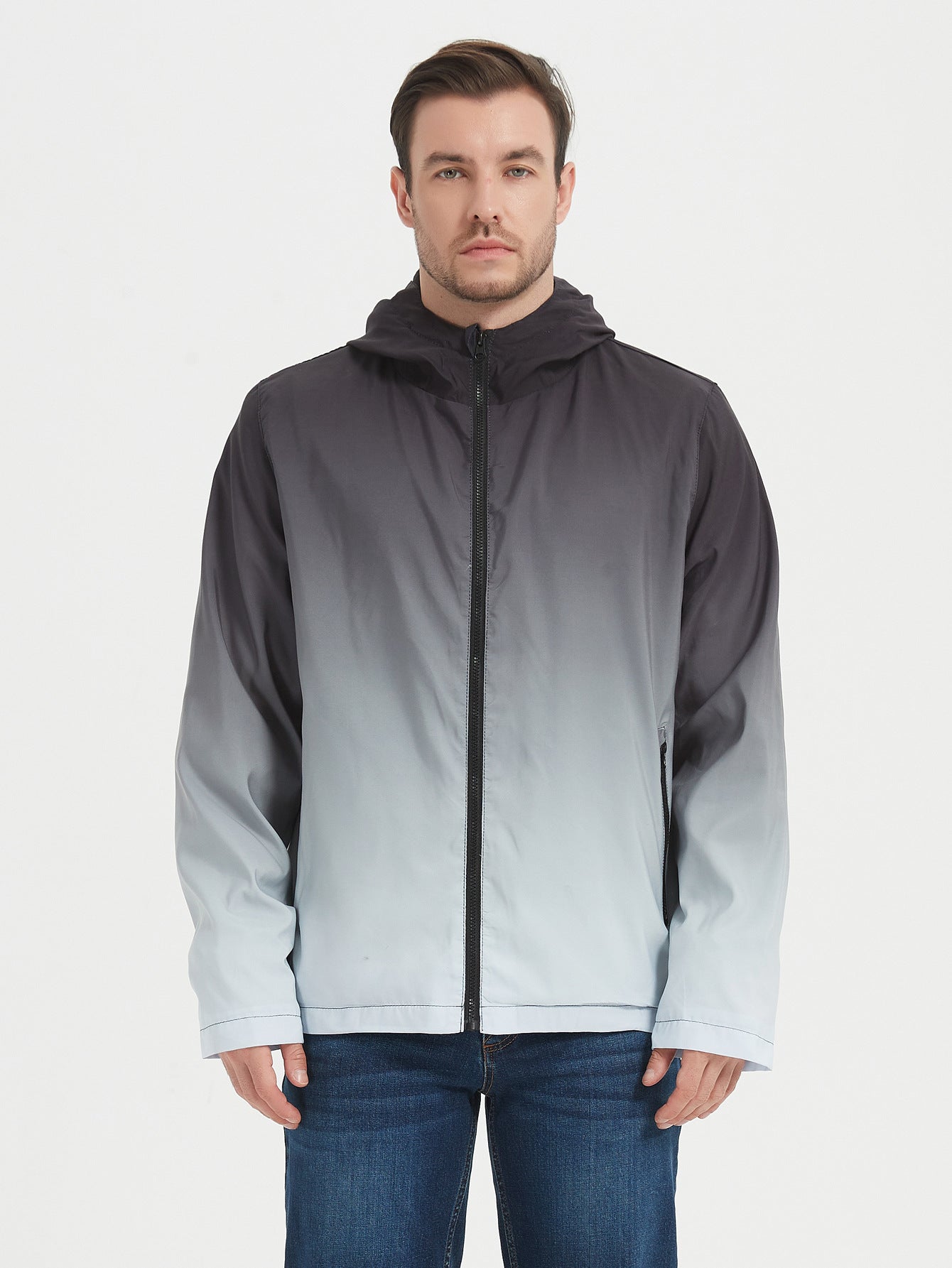 Men's Hooded Raincoat Men's Outdoor Mountaineering Shell Jacket Windproof Waterproof Men's Jacket Tide