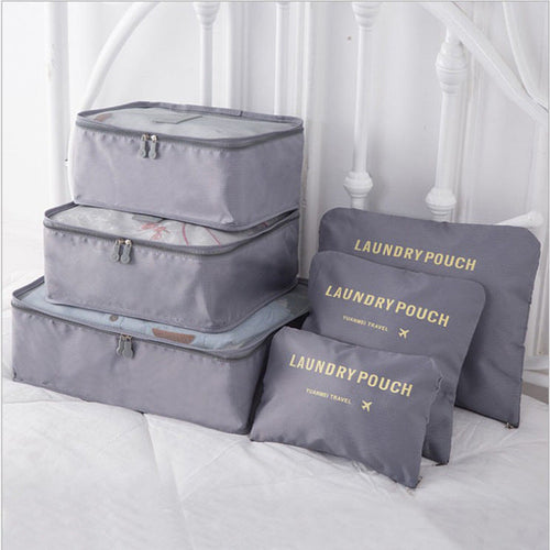 6 PCS Travel Storage Bag Set for Clothes Tidy Organizer