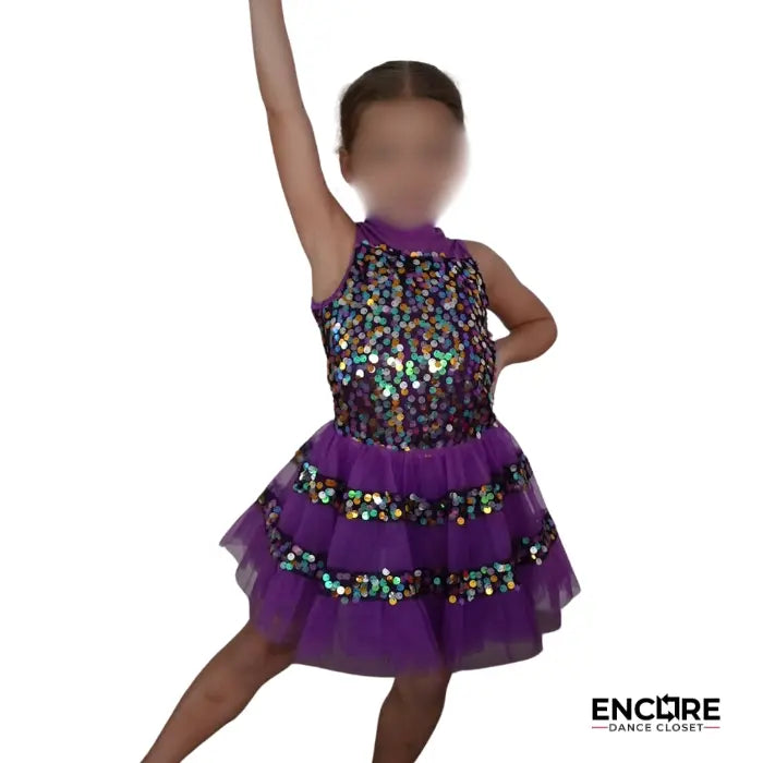 Violet Sparkle Sequin Dress