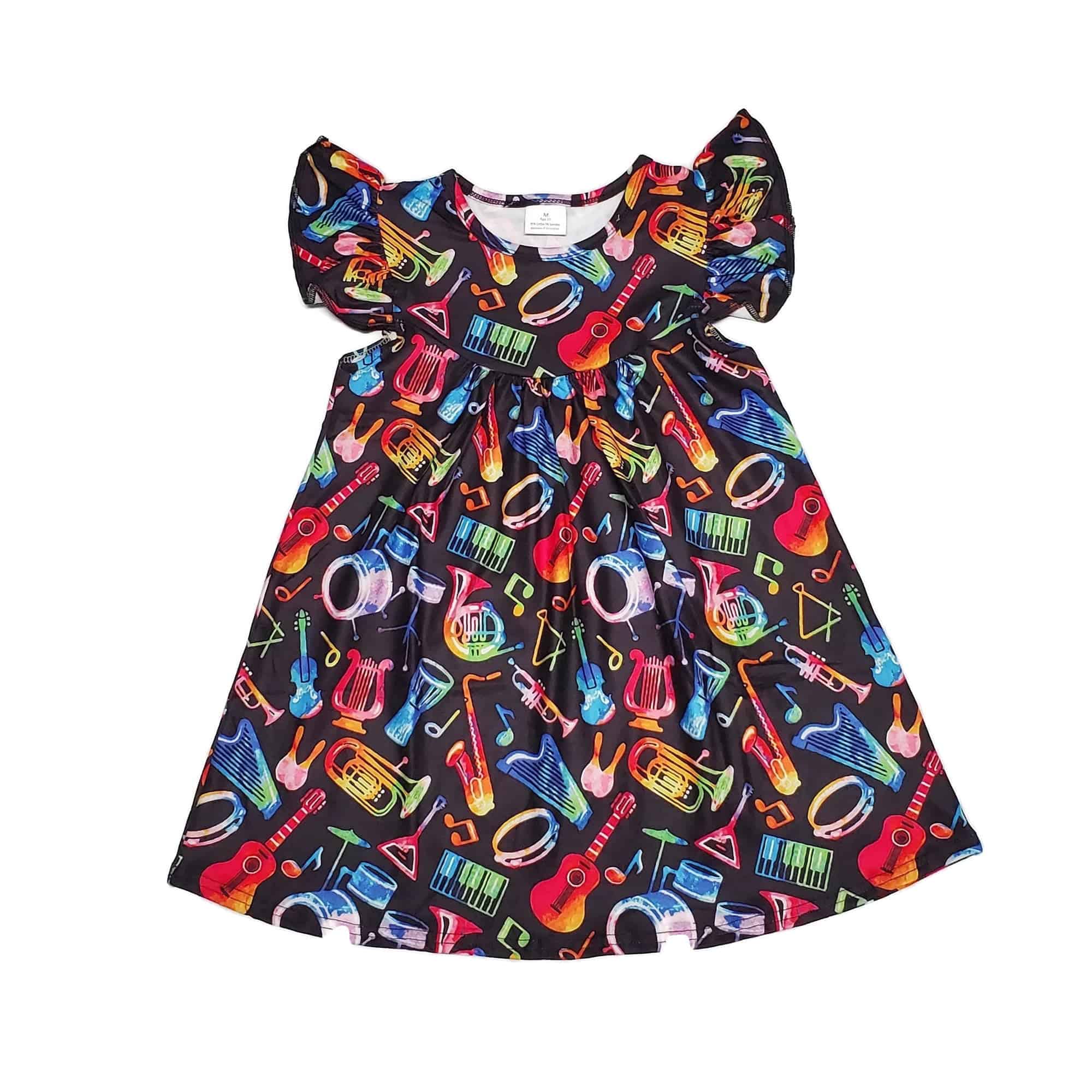 Music Milk Silk Flutter Dress