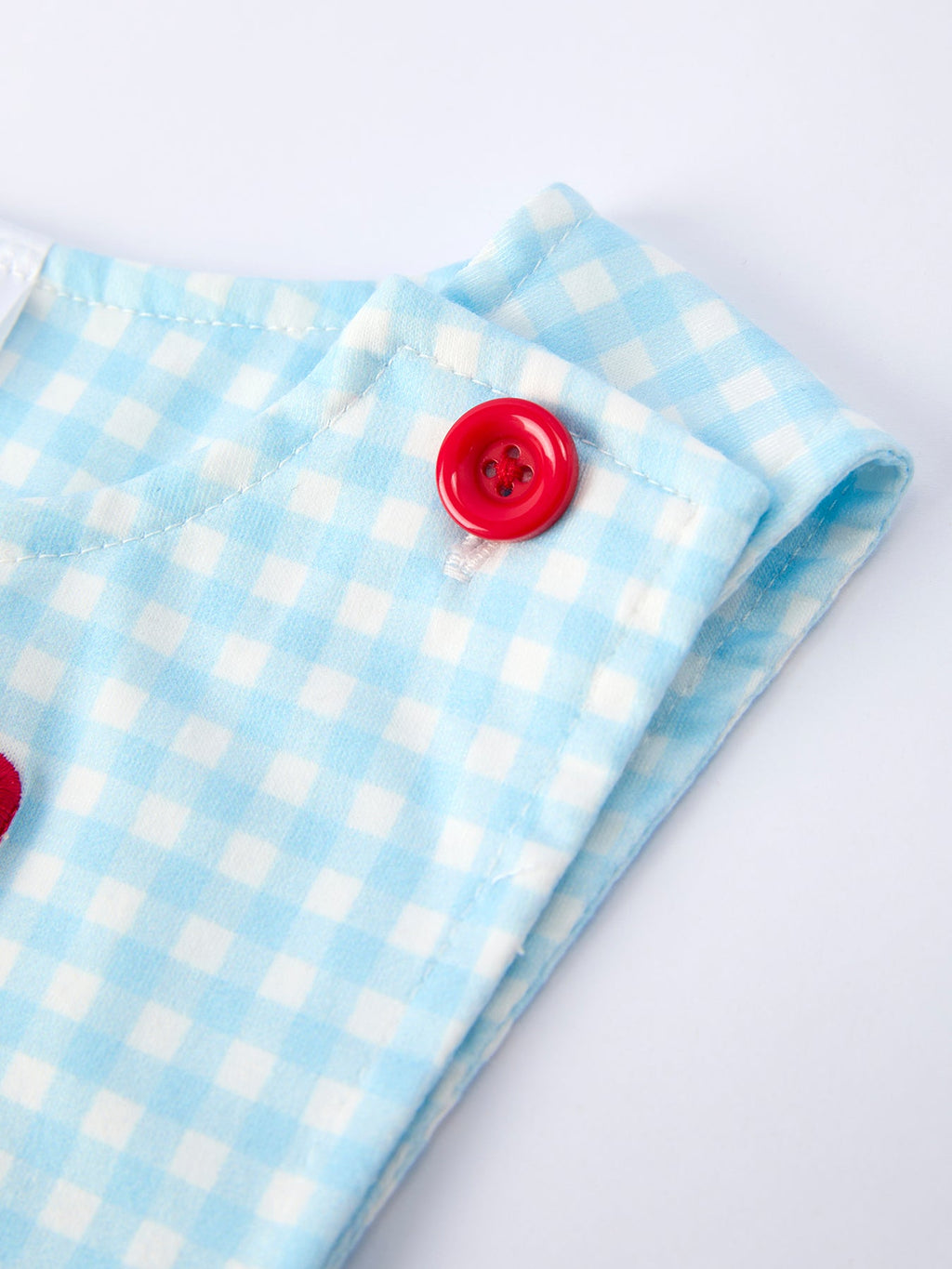 July 4th Plaid Boys Romper Flag Embroidery