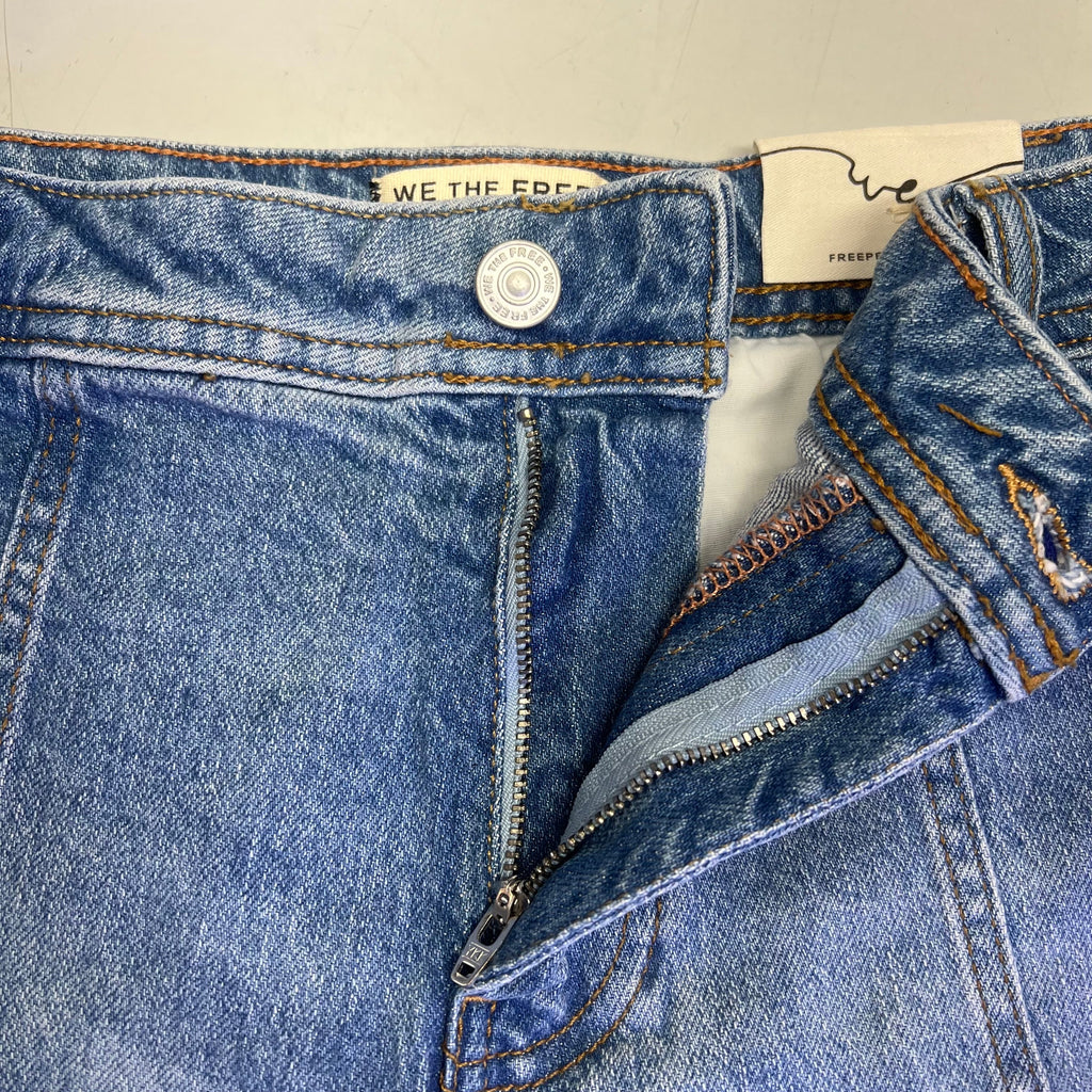 FREE PEOPLE CRVY Mona High-Rise Shorts  Women's Sz 28 Power Trip Blue 931600
