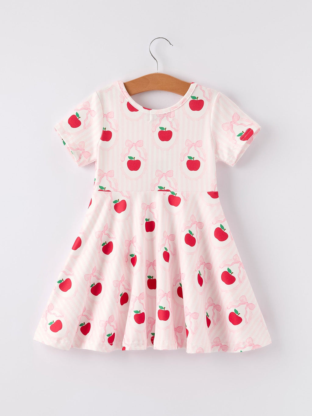 Back to School Apple Striped Sweet Girl Dress