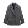 Summer Casual Relaxed-fit Double-breasted Blazer