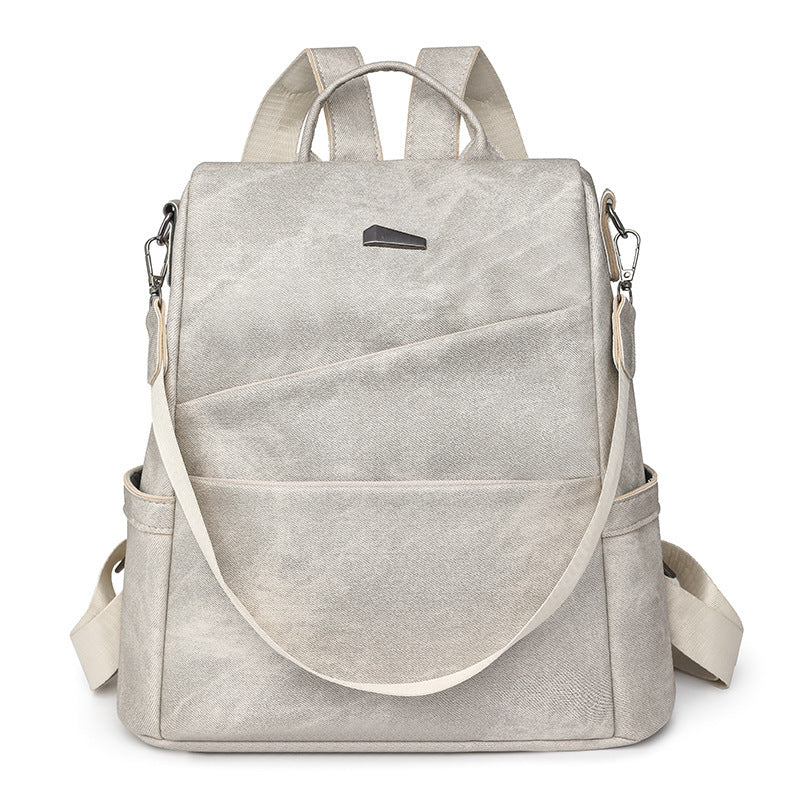 Women's Soft Leather Backpack Bag Leisure Commute Simple Travel Schoolbag
