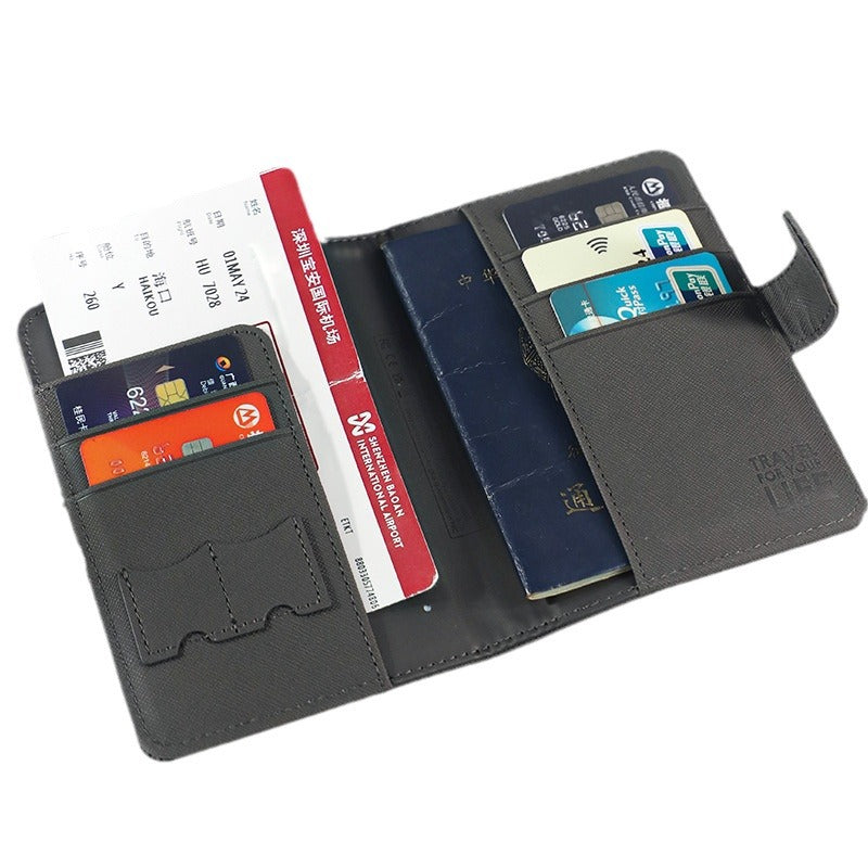 EGO Anti-lost Passport Case Multi-function Travel Abroad Ticket Clip Certificate Card Holder