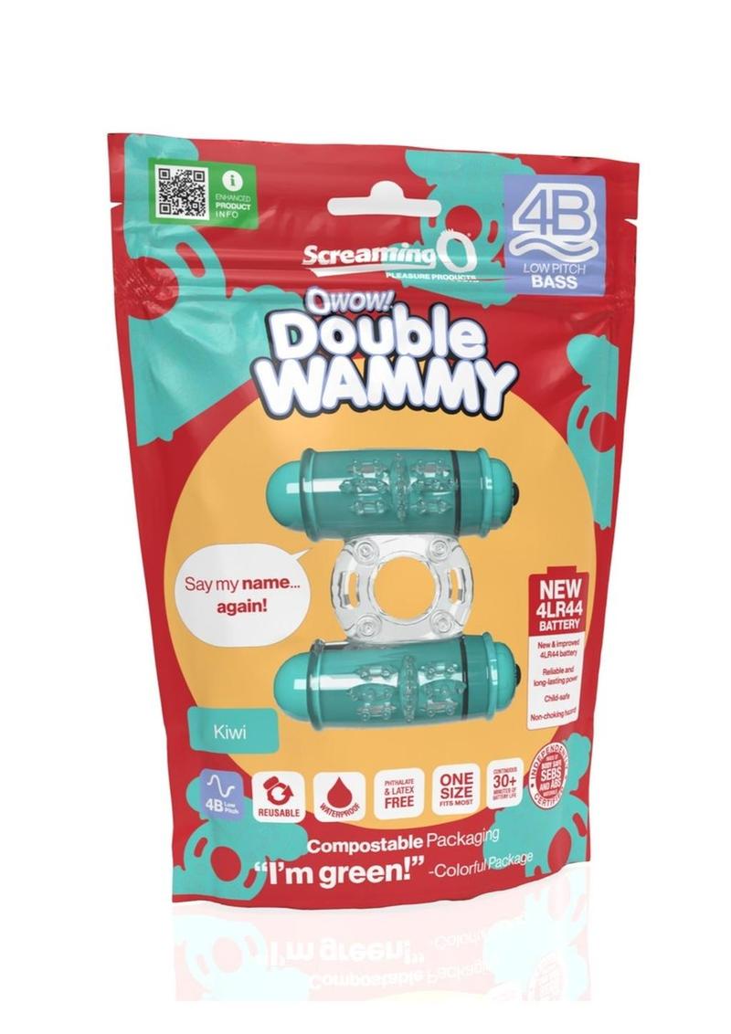 4B Double Wammy Rechargeable Silicone Dual Vibrating Couples Cock Ring