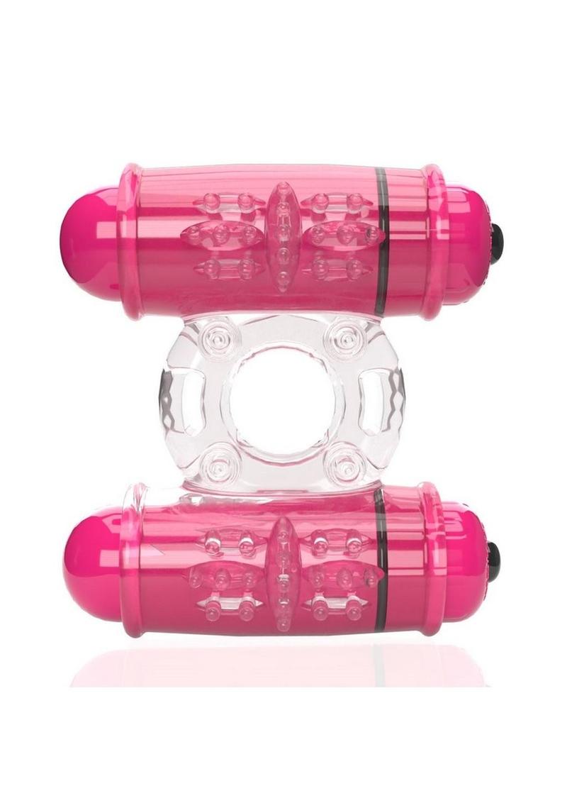 4T Double Wammy Silicone Dual Vibrating Couples Cock Ring
