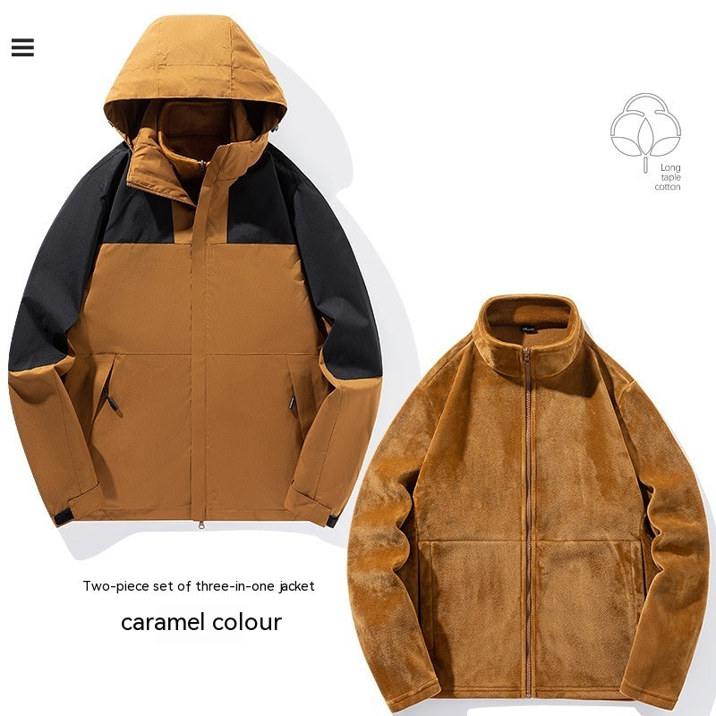 Men's High Waterproof Three-in-one Shell Jacket