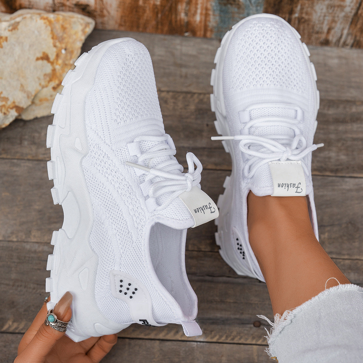 Flyknit Mesh Women's Thin Breathable Sports Casual Shoes