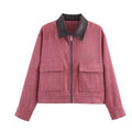 Womens Clothing European And American Style Fashionable All-Match 3-Color Corduroy
