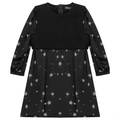 Satin Star Print Dress with Vest