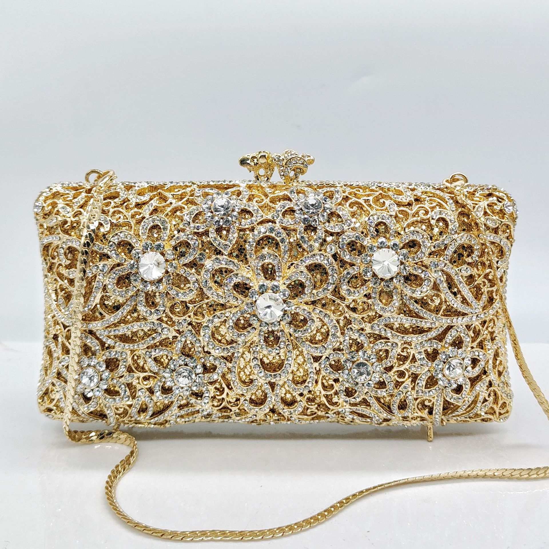 Diamond Evening Clutch Bag - Luxury Crystal Rhinestone Handbag for Wedding Party Banquet
