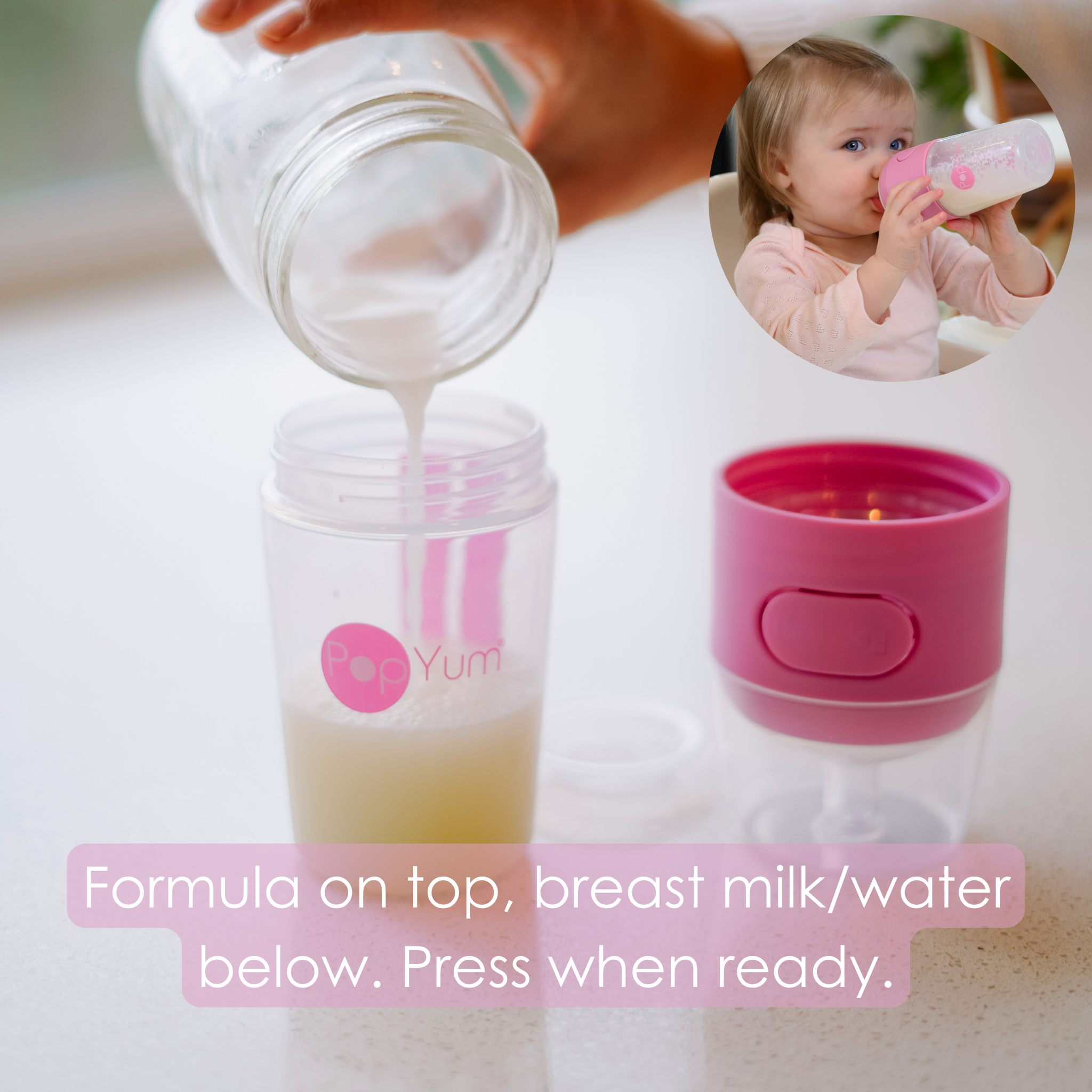 PopYum 5oz Anti-Colic Baby Bottle for Breast and Formula Feeding, Orange, #1 Slow Flow Nipple