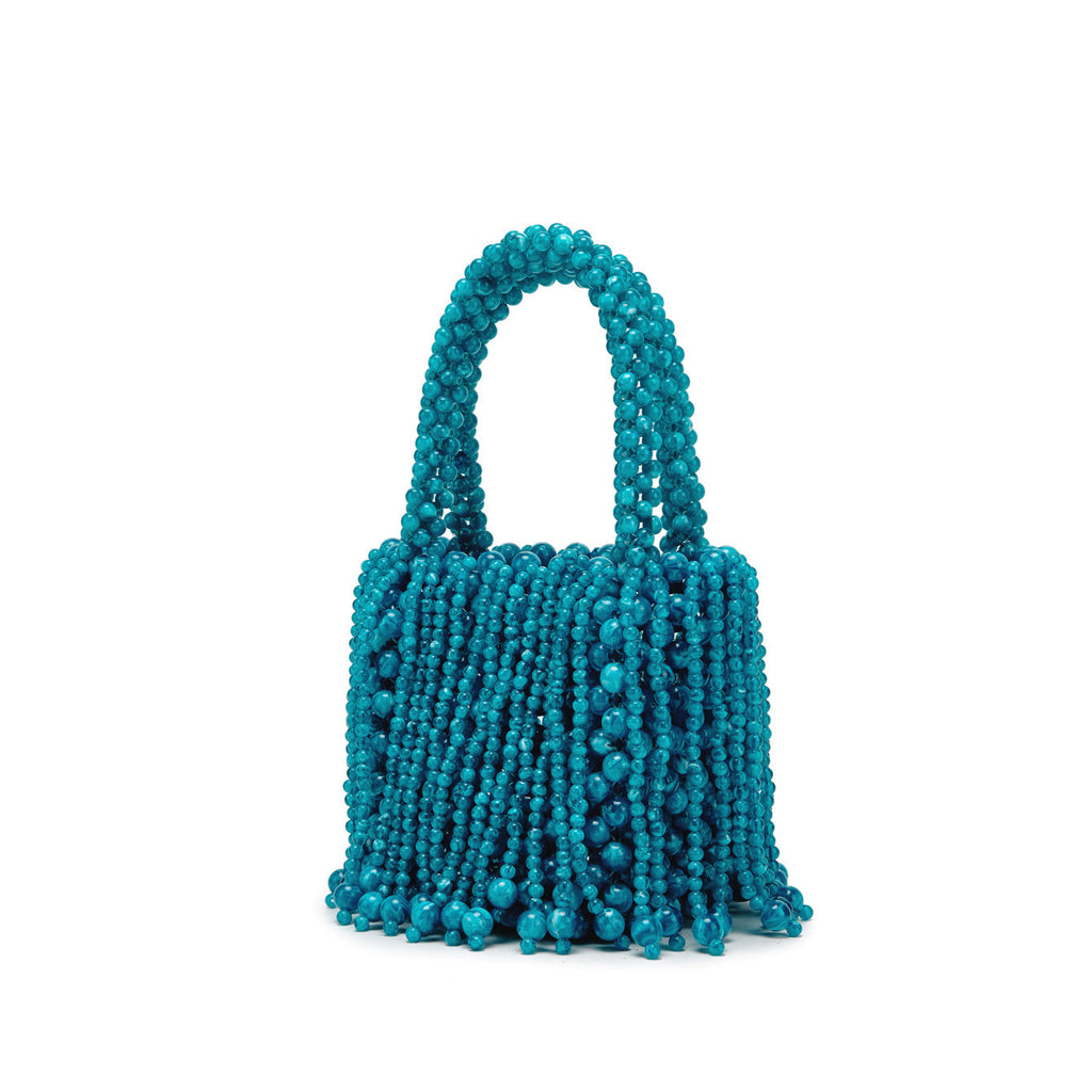 New Dual-color Amber Acrylic Cat-eye Bead Pure Hand-braided Bag