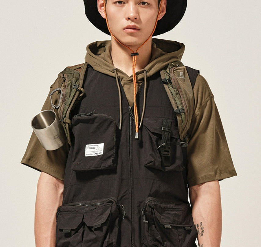 Boxi And Outdoor Functional Workwear Vest Men's And Women's Same Portable Loose Casual Jacket Camp Overalls