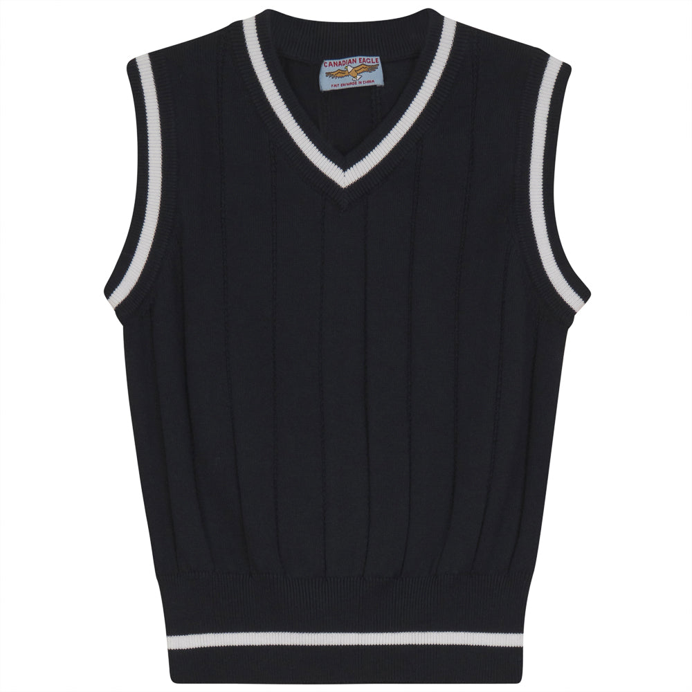 Basic White Detail Wide Rib Vest