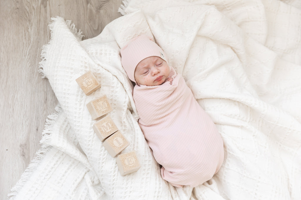 Bebe Bella Ribbed Blanket & Hat Set