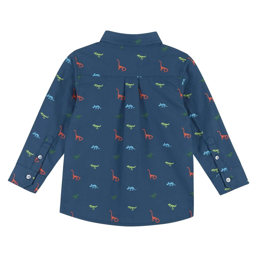 Andy & Evan - Boys Blue Dino Buttondown Shirt