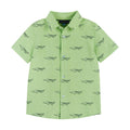 Andy & Evan - Boys Knit Buttondown - Lt Green Croc