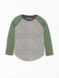 Colored Organics - Baseball Tee - Sage / Heather Grey