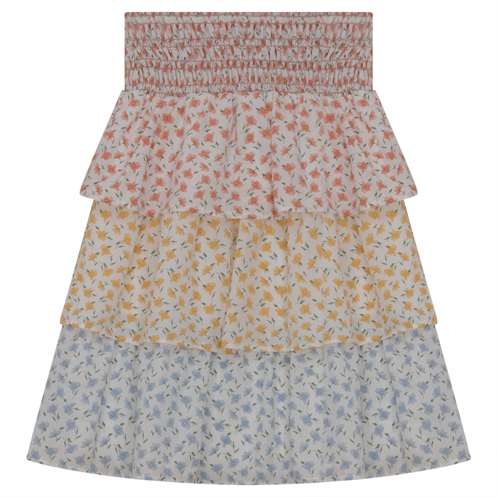 Three Tiered Floral Skirt