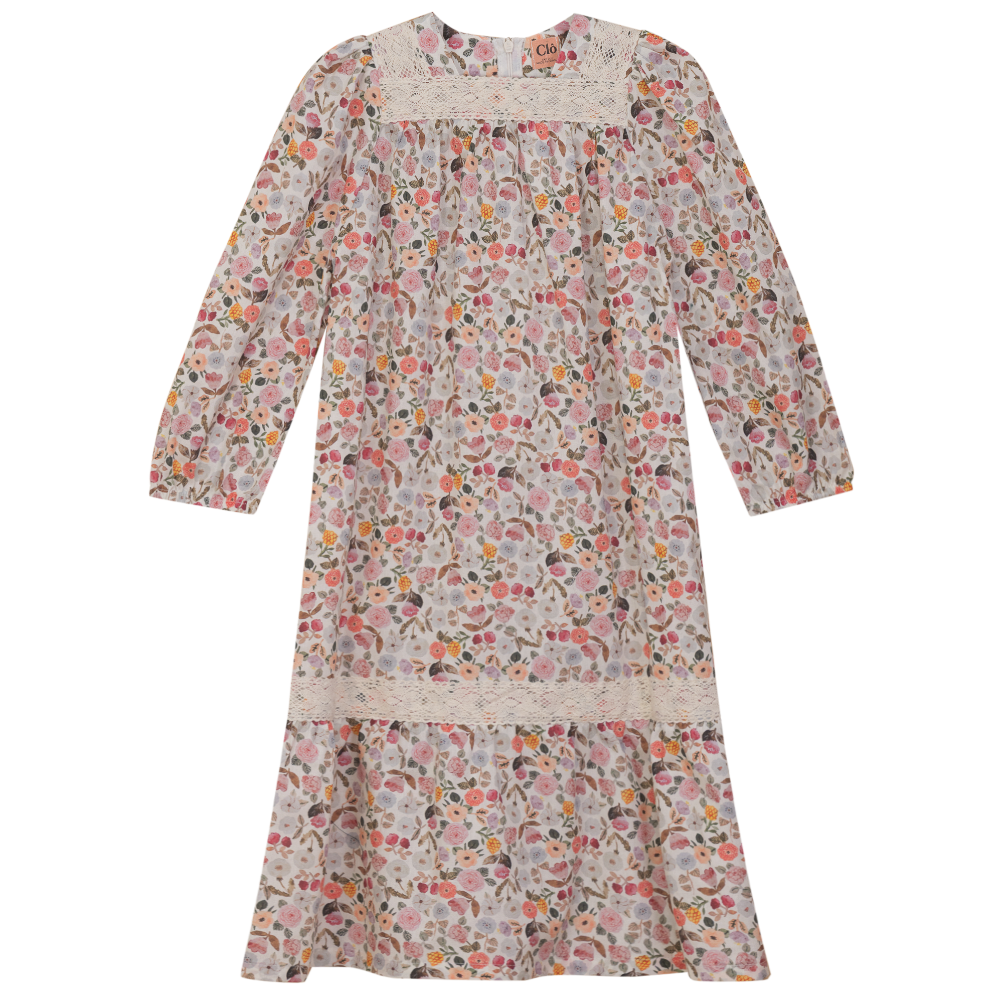 Printed Floral Lace Dress