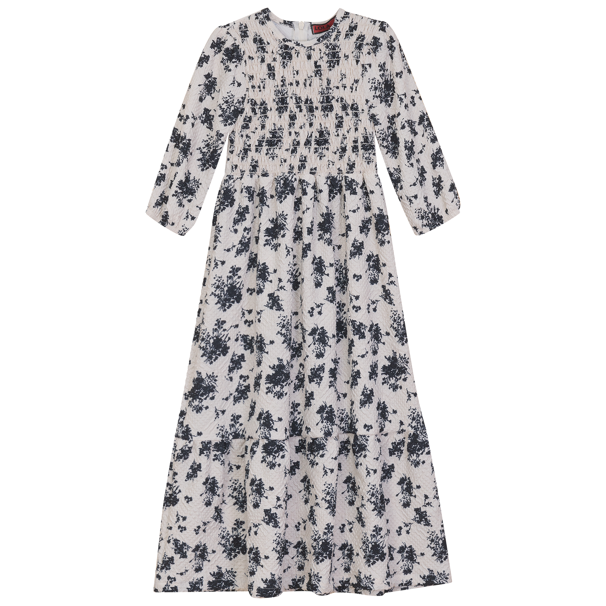 Smocked Stiched Floral Dress