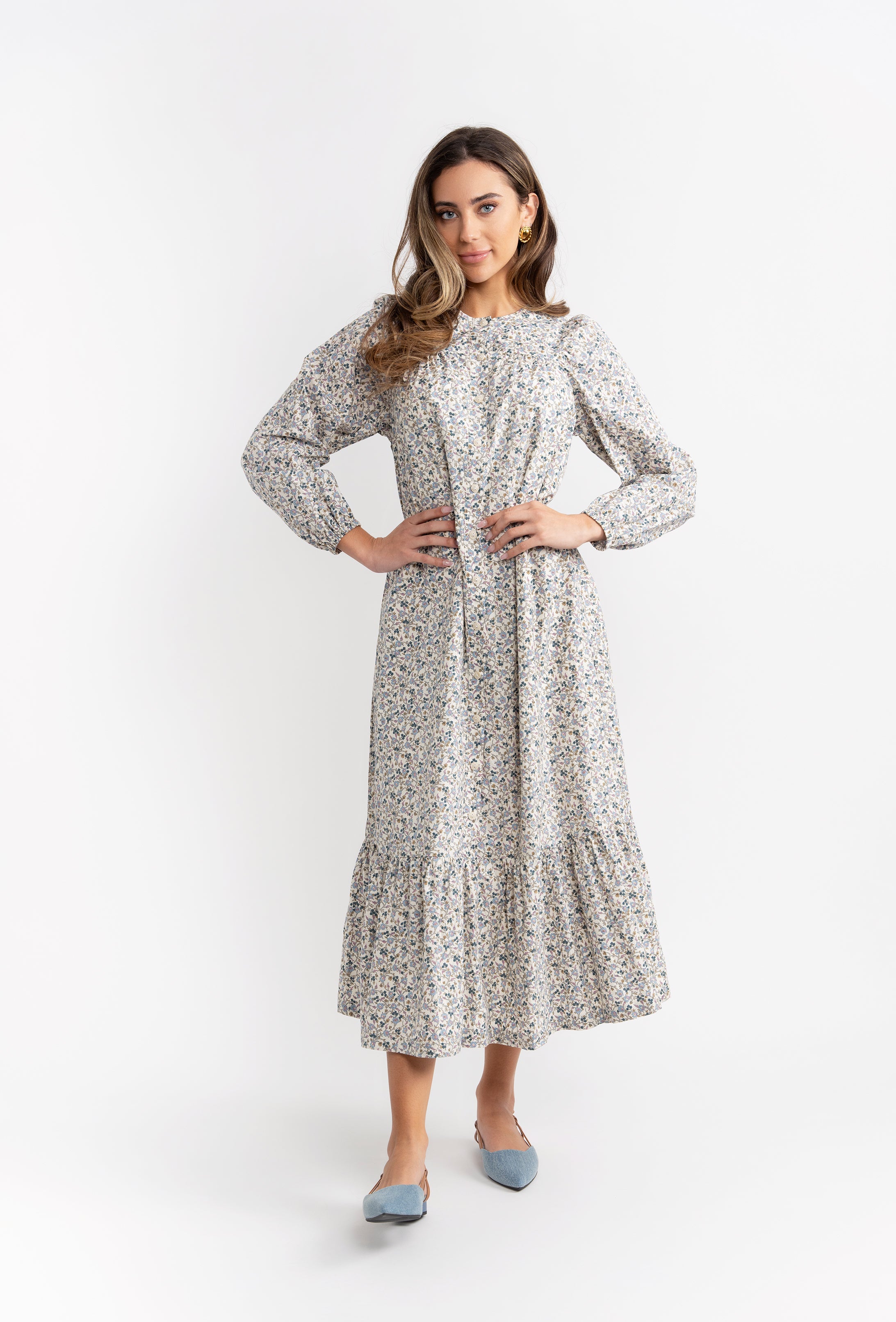 Printed Button Down Dress