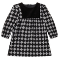 Checkered Dress With Black Contrast