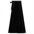 Wrap Velour Long Skirt