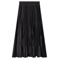 Rear Drop Pleated Midi-Skirt