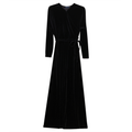 Diagonal Velour Wrap Dress