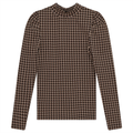 Puffed Shoulders Semi Turtle Neck Top