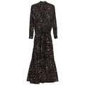 Printed Tiered Dress with Belt