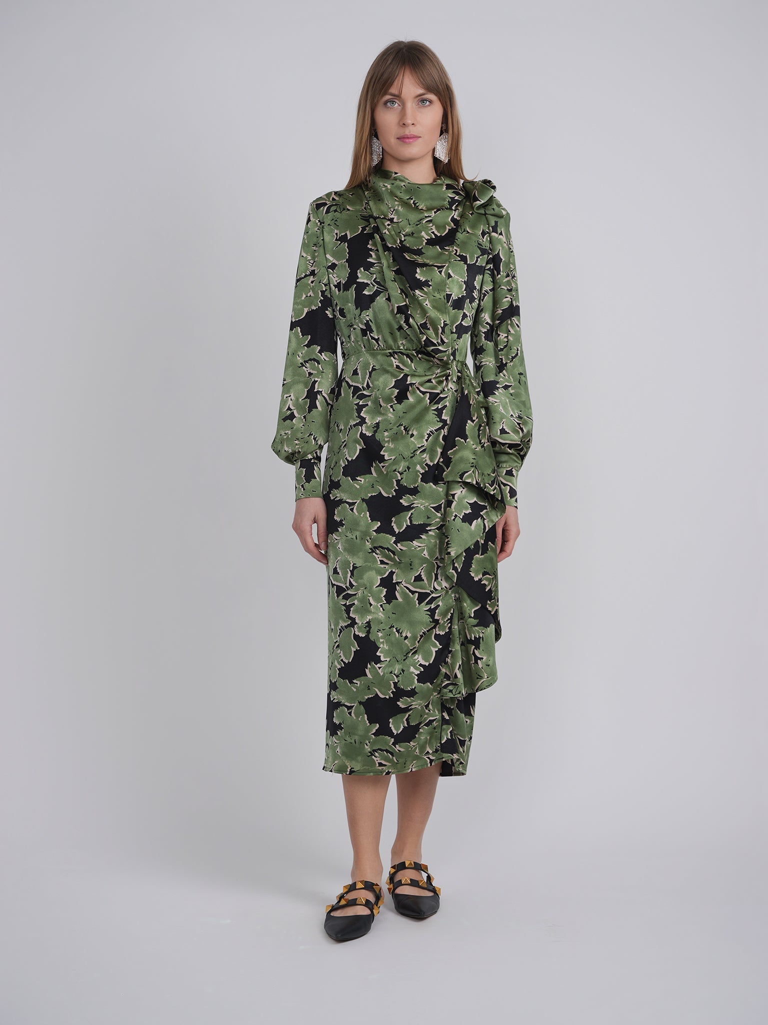 Printed Satin Dress