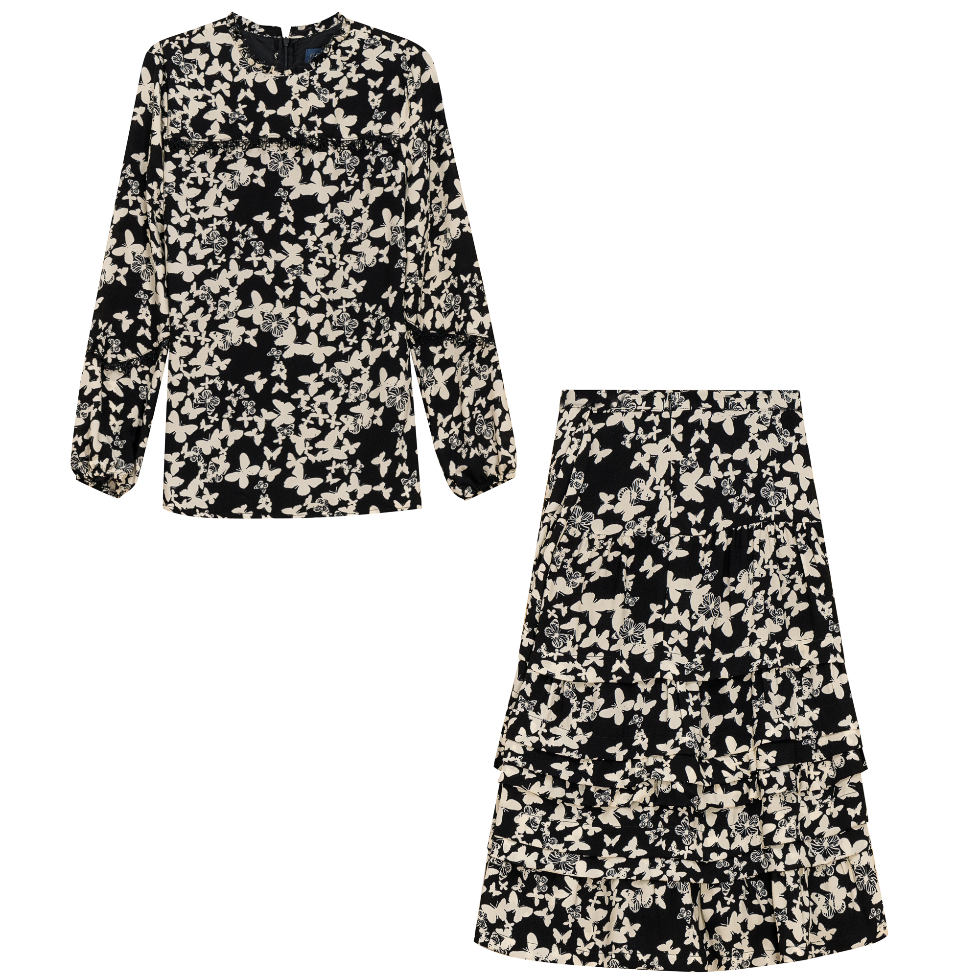 Printed Ruffled 2Pc Set