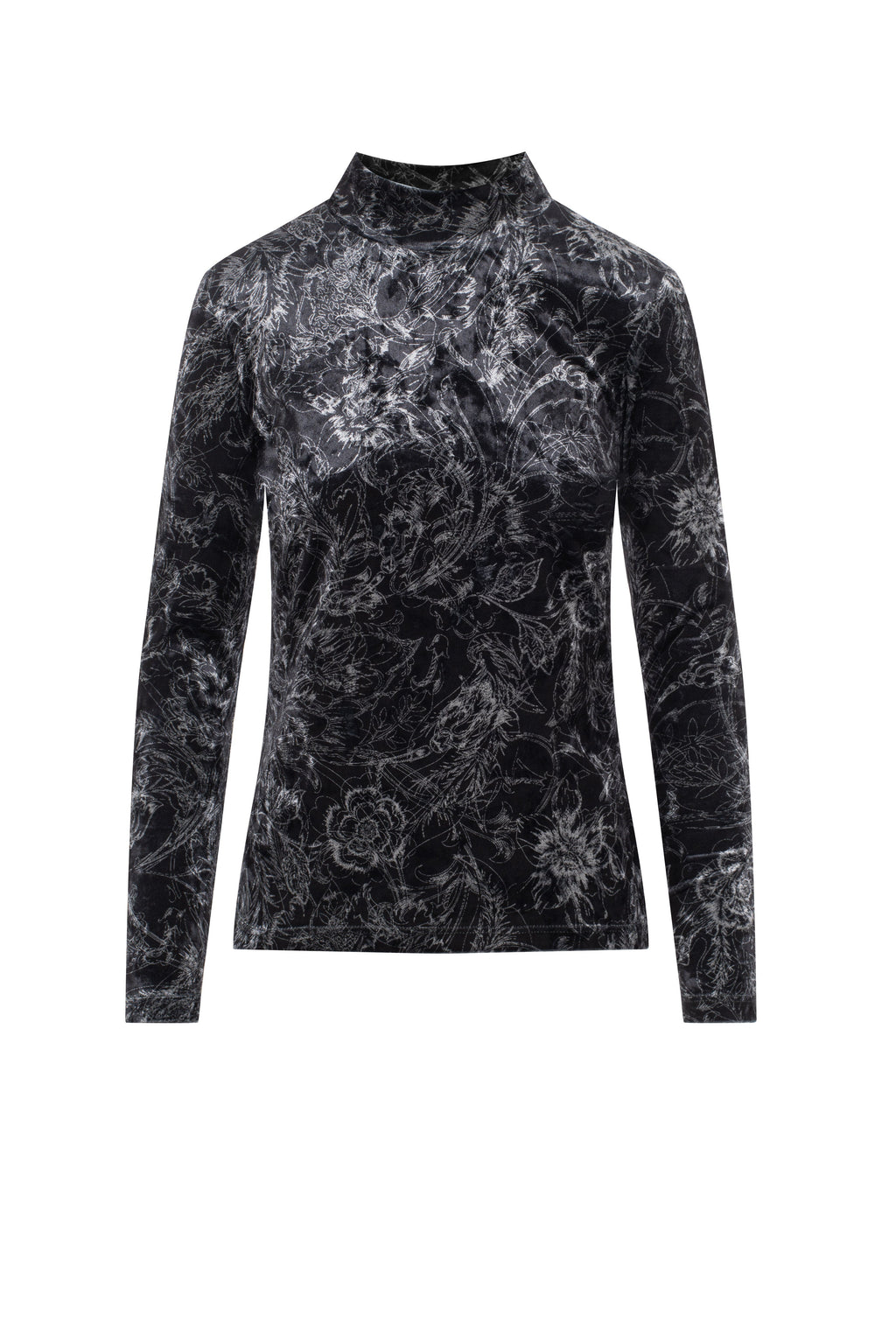 Printed Mock Neck Top
