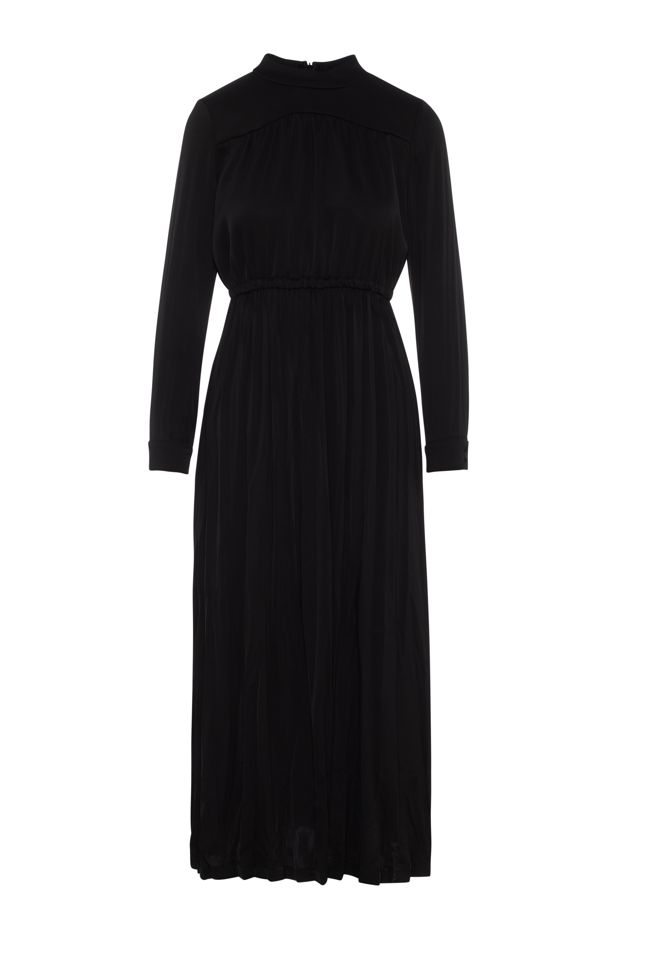 Pleated Mock Neck Dress