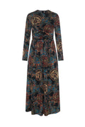 Baroque Medallion Ruched Dress