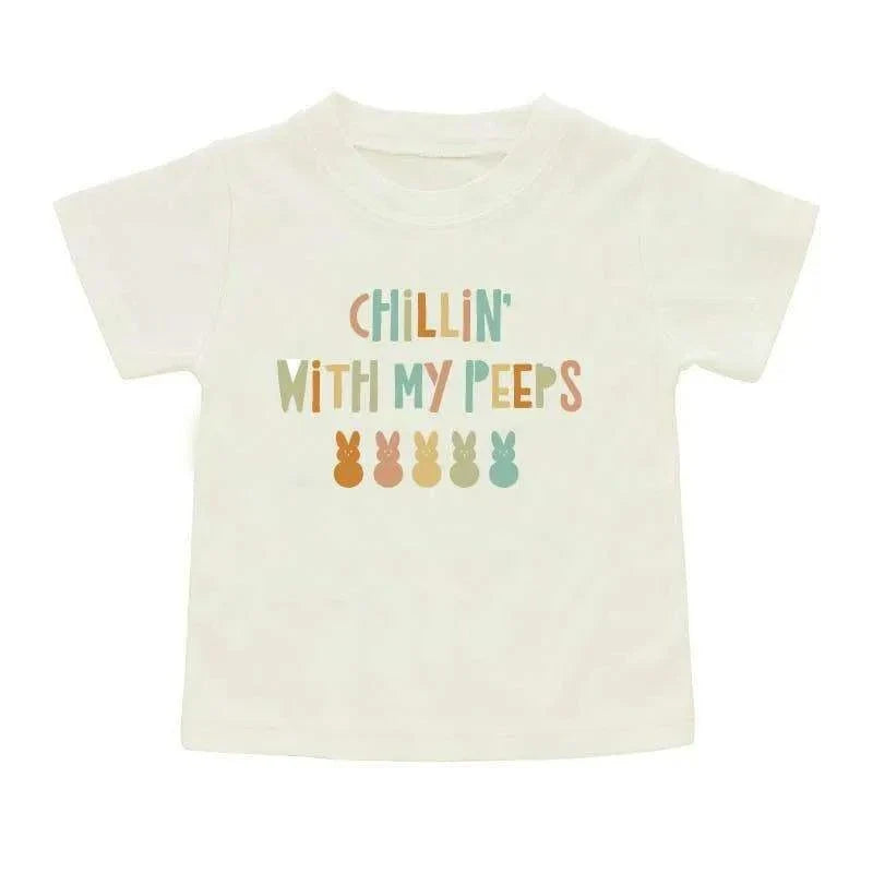Emerson and Friends - Chillin with My Peeps Easter Cotton Toddler Kids Tee Shirt