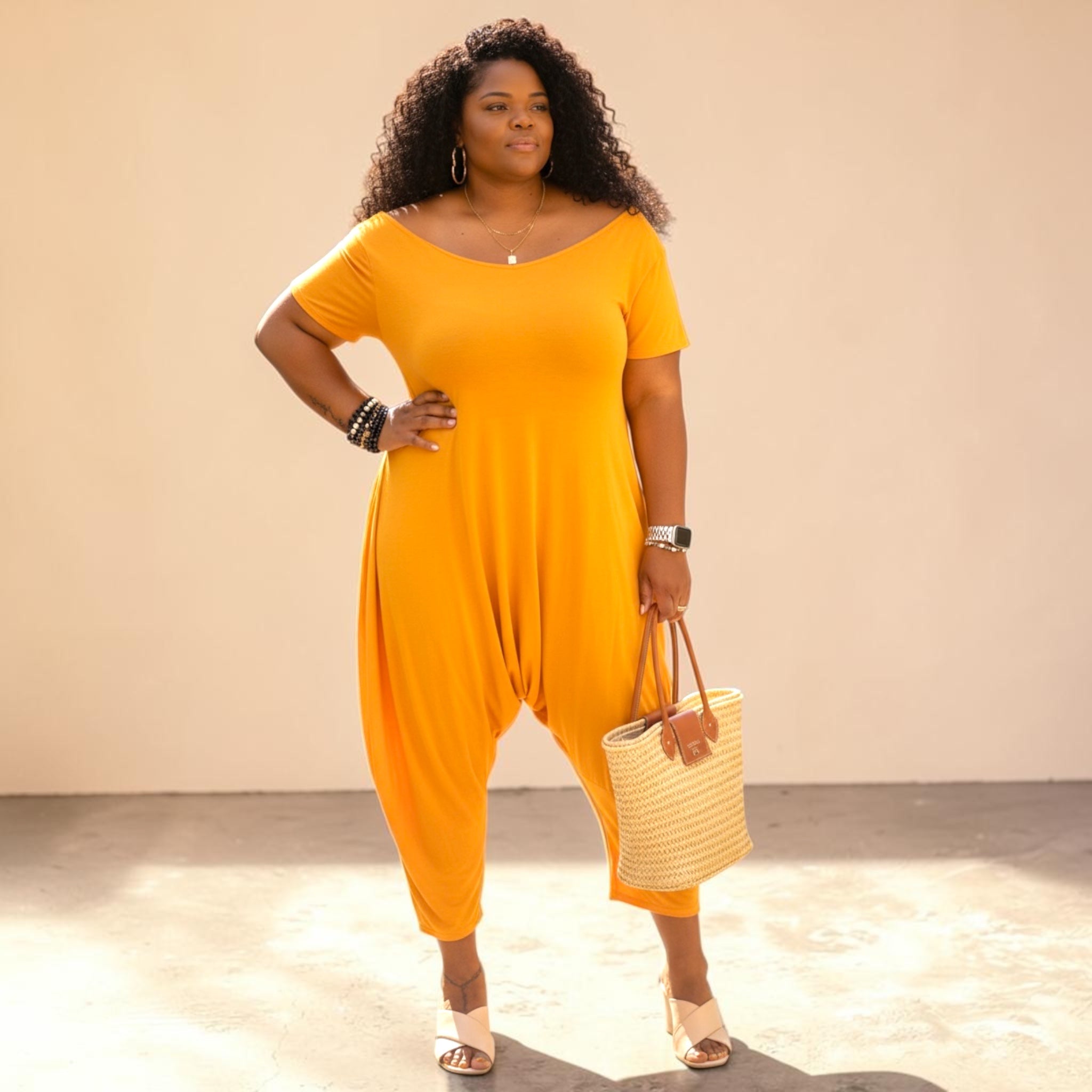 Sassy Women's Harem V-Cut Jumpsuit