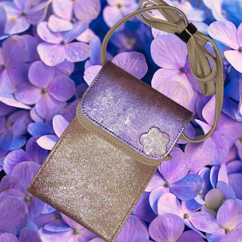 Upcycled #New Gray and Purple Crossbody Bag