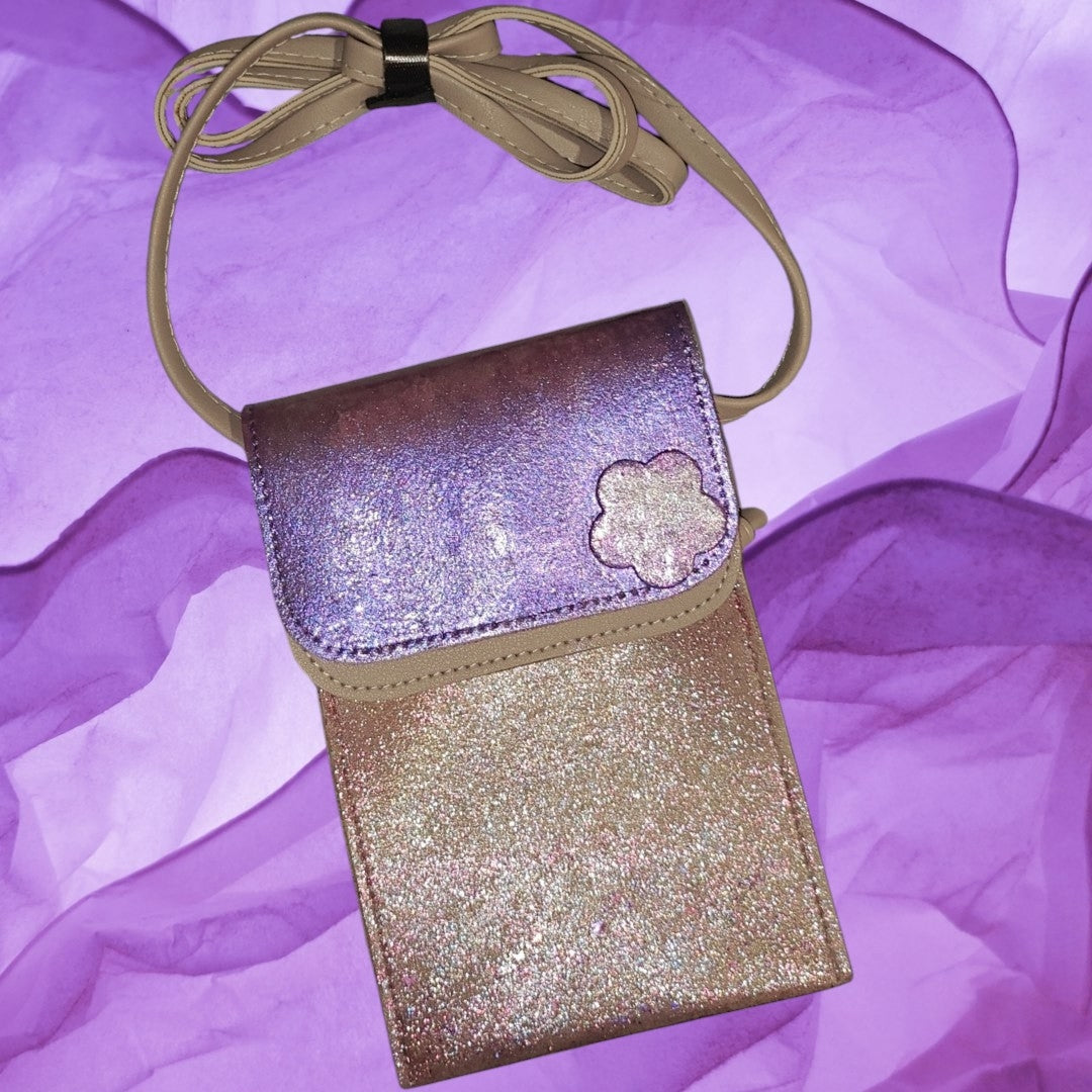 Upcycled #New Gray and Purple Crossbody Bag