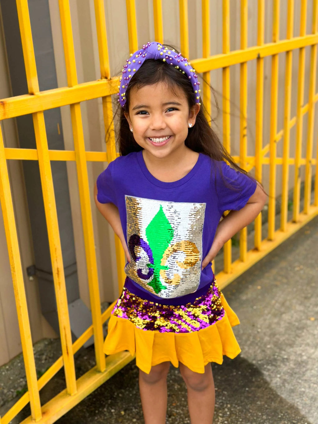 Mardi Gras Creations - Purple and Gold Youth Skort