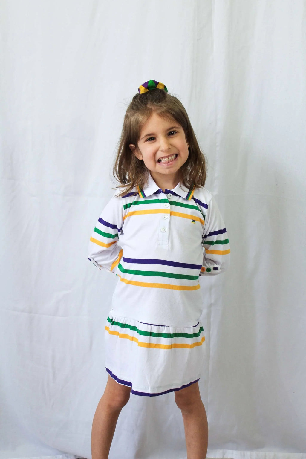 Mardi Gras Creations - White Infinity Youth Dress