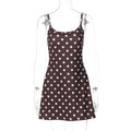 French Women Clothing Winter Printed Polka Dot Slim Fit Slimming Sheath Strap Dress for Women