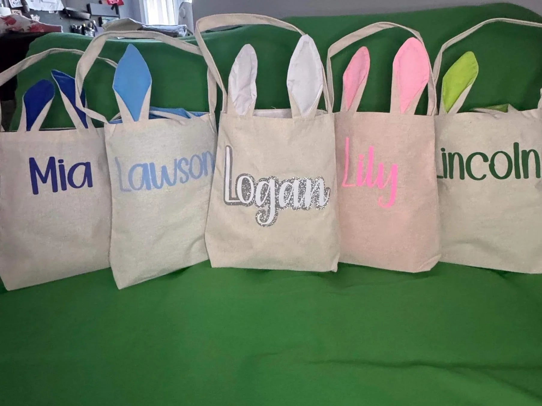 Personalized Easter Canvas Tote Bags