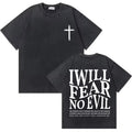 Washed Vintage Jesus Christian Graphic T-Shirt | Casual Oversized Bible Verse Tee