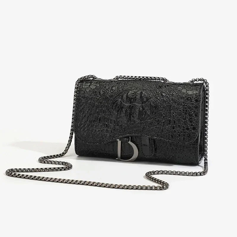 Luxury Women's Handbag with Chains & Sequins | Crossbody Shoulder Messenger Bag (Brand Design, Animal Print, Casual Purses)